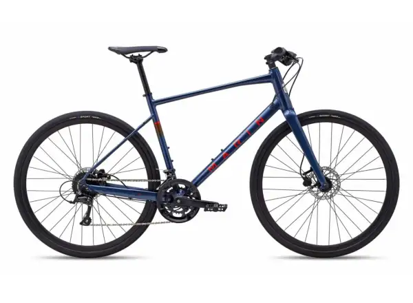 Trekingový bicykel Marin Fairfax 3 Gloss Dark Blue/Roarange