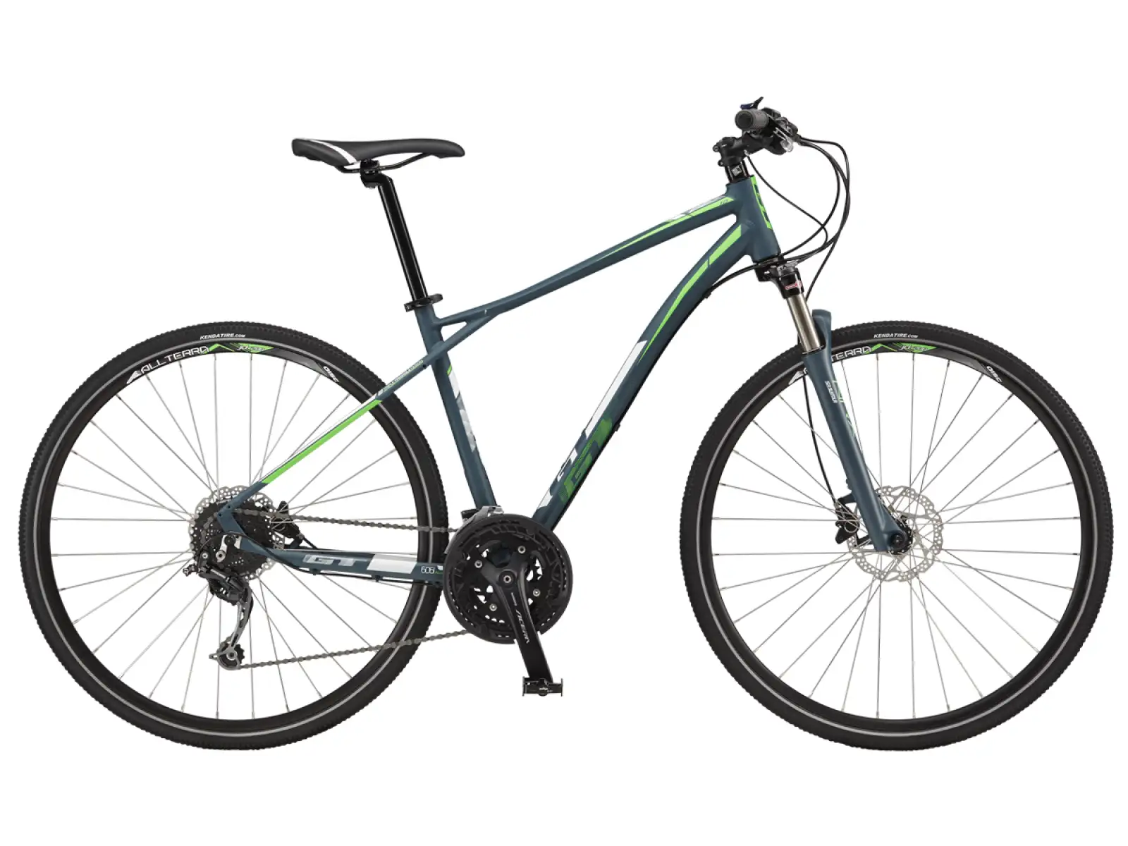GT Transeo 1.0 2017 steel blue/neon green trekingový bicykel