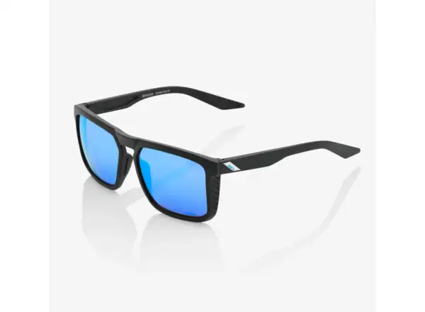 100% slnečné okuliare Renshaw Matte Black/HiPER Blue Multilayer Mirror Lens