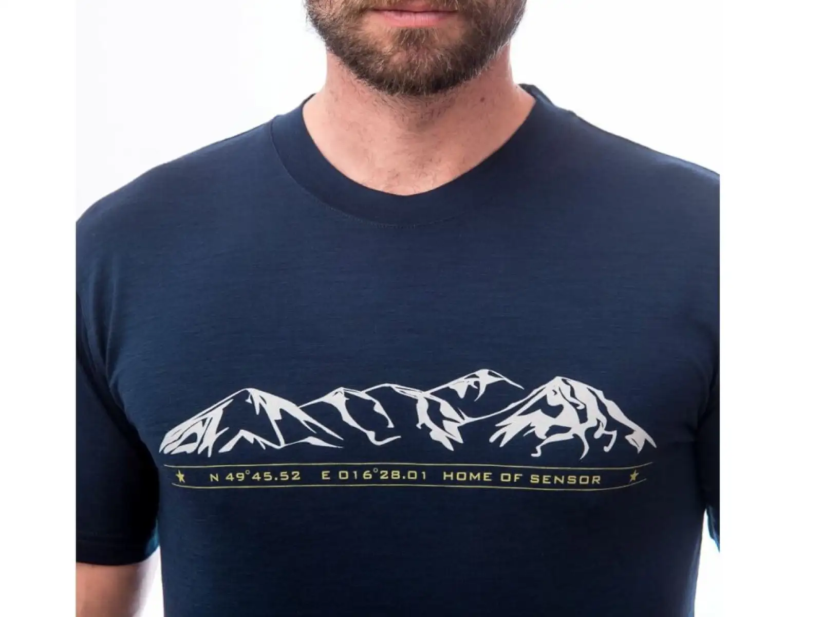 Sensor Merino Active PT Mountains pánske tričko s krátkym rukávom Deep blue