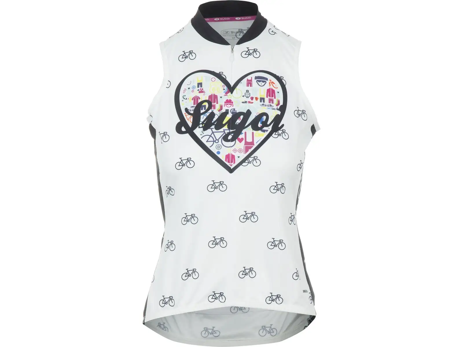 Sugoi I Heart Bikes dámský dres bez rukávů bílá