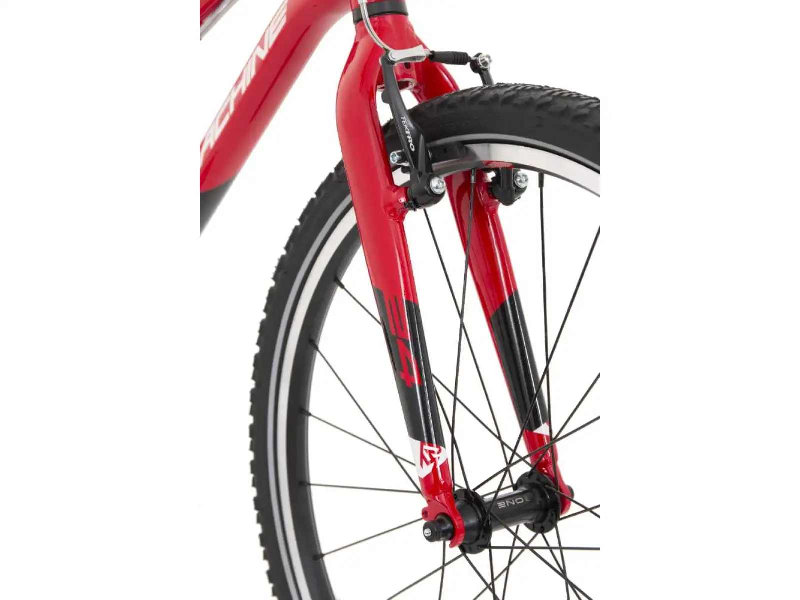 Detský bicykel Rock Machine 24" Thunder 24 lesklý červený/biely/čierny