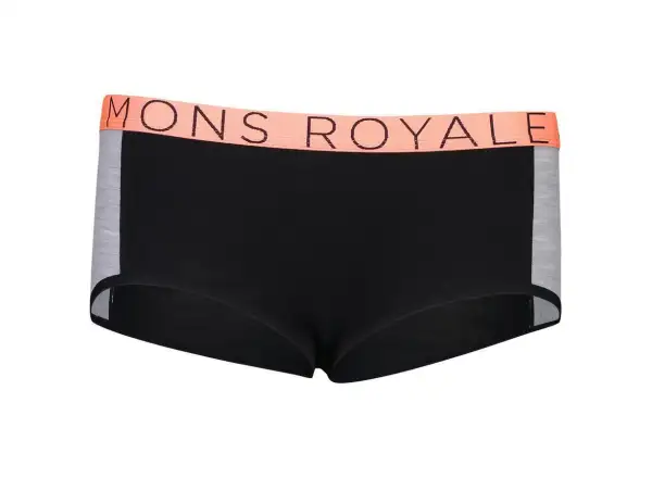 Mons Royale SYLVIA BOYLEG merino nohavičky black/grey marl veľkosť 3,5 mm XS