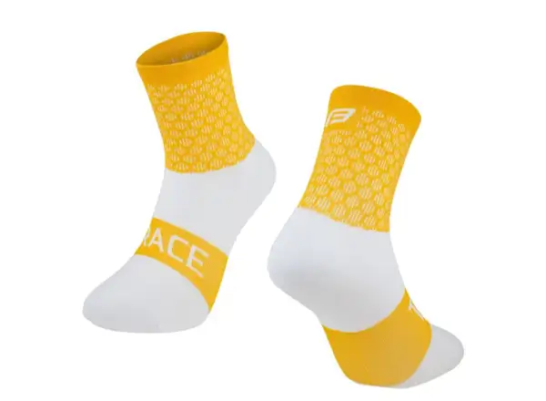 Cyklistické ponožky Force Trace žltá/biela