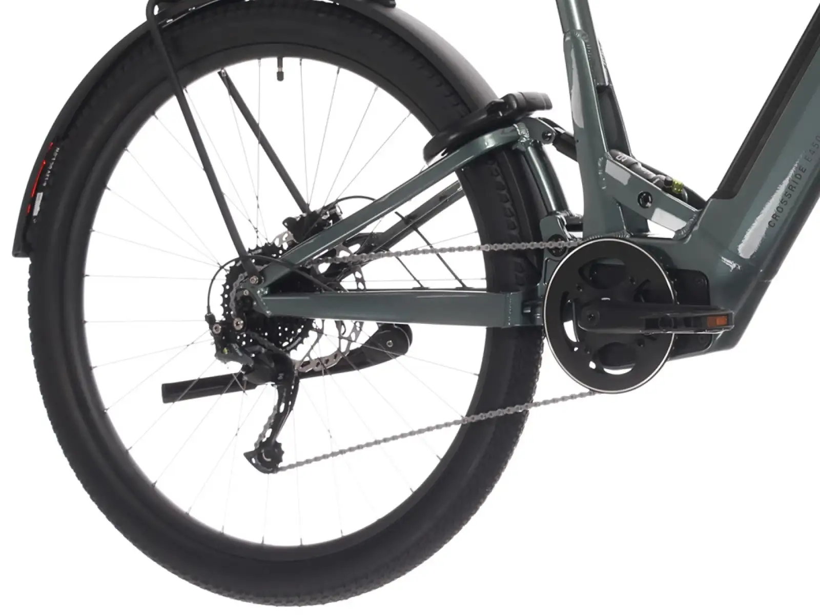 Rock Machine Crossride e450 celoodpružený e-bike s nízkym zdvihom