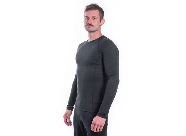 Sensor Merino Bold pánske tričko dlhý rukáv Anthracite Gray