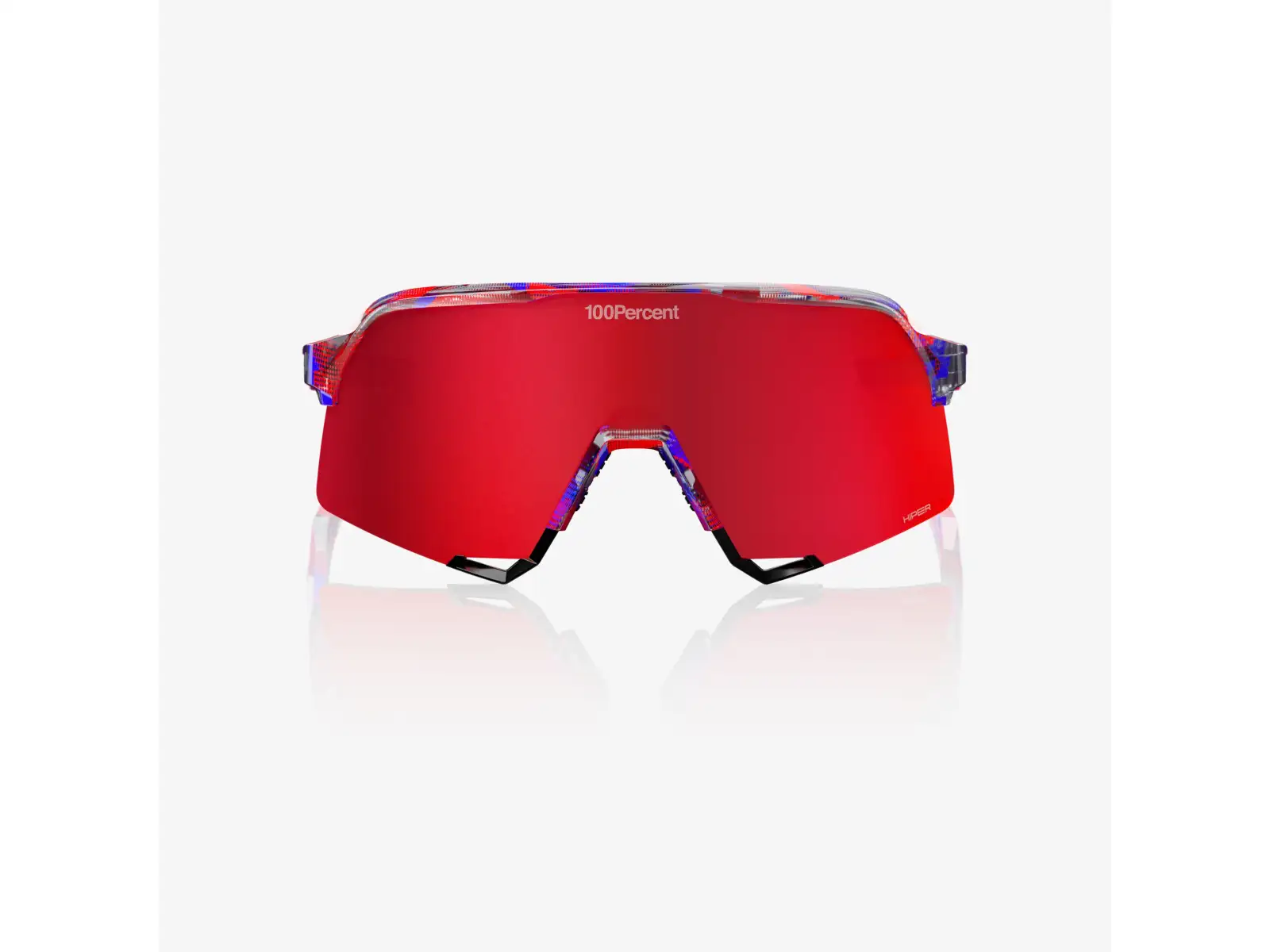 100% S3 okuliare FDJ Gloss Translucent Red/Blue/HiPER Fire Red Mirror Lens