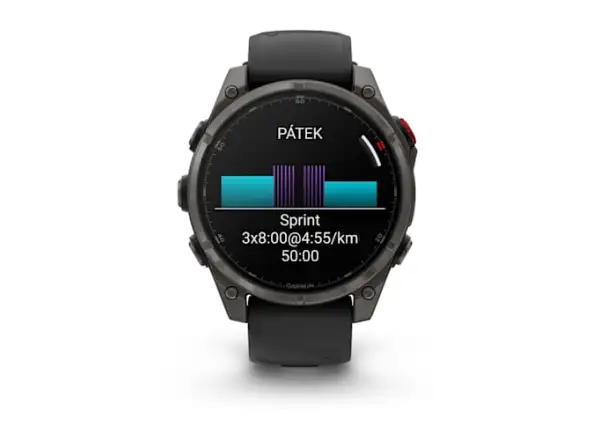 Garmin fenix 8 Pro 47 mm, AMOLED Sapphire, Titanium so silikónovým remienkom Graphite/Black