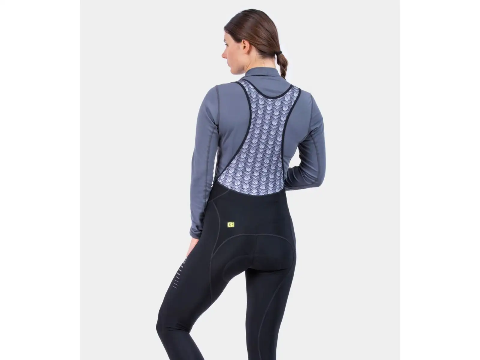 Alé Solid Essential dámske zimné cyklistické nohavice s trakmi Black