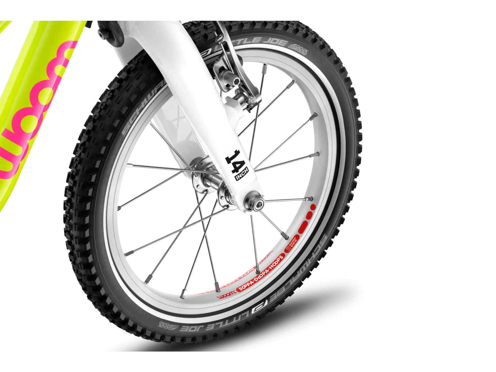 Woom GO 2 detský bicykel neon lime