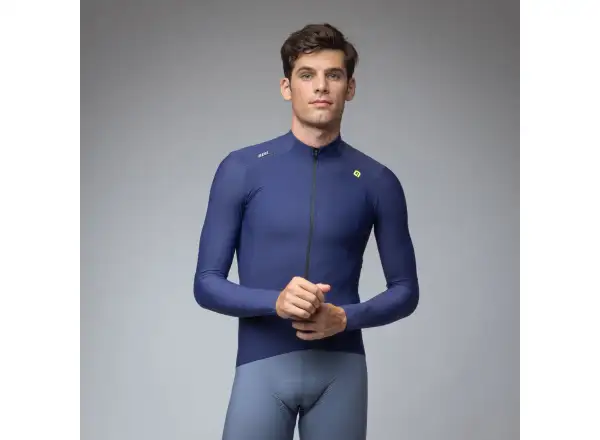 Alé R-EV1 Warm Race pánsky zateplený cyklistický dres Blueish