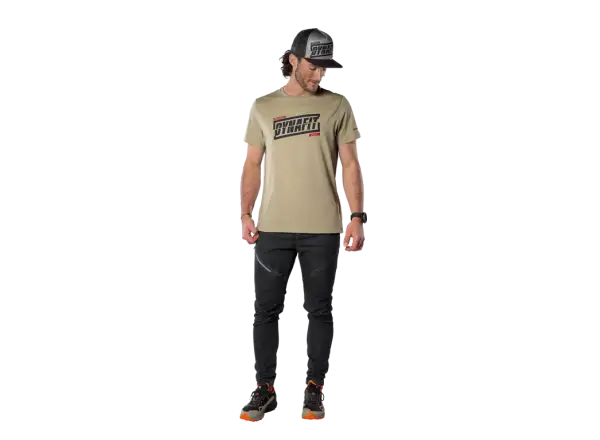 Dynafit Graphic Cotton Pánske tričko s krátkym rukávom Rock Khaki/Tabloid