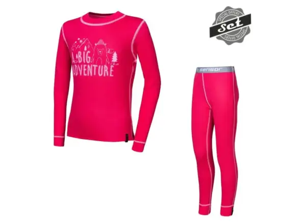 Sensor Double Face Adventure Set detská spodná vrstva Magenta
