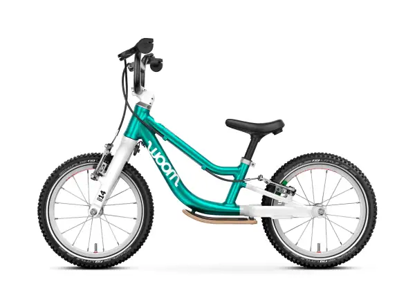 Woom GO 1 Plus Metallic Turquoise 14 detské odrážadlo