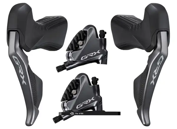 Shimano GRX Di2 ST-RX815+BR-RX810 2x11 radiace a brzdové páky a strmene