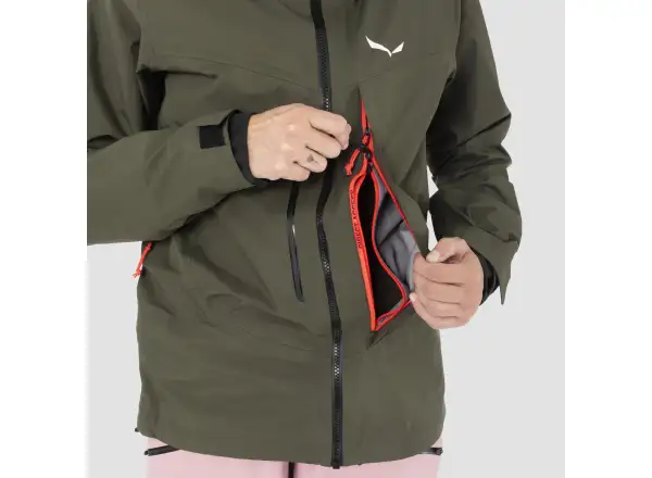 Salewa Sella 3L Powertex dámska bunda Dark Olive