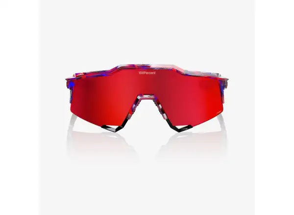 100% Speedcraft okuliare FDJ Gloss Translucent Red/Blue/HiPER Fire Red Mirror Lens