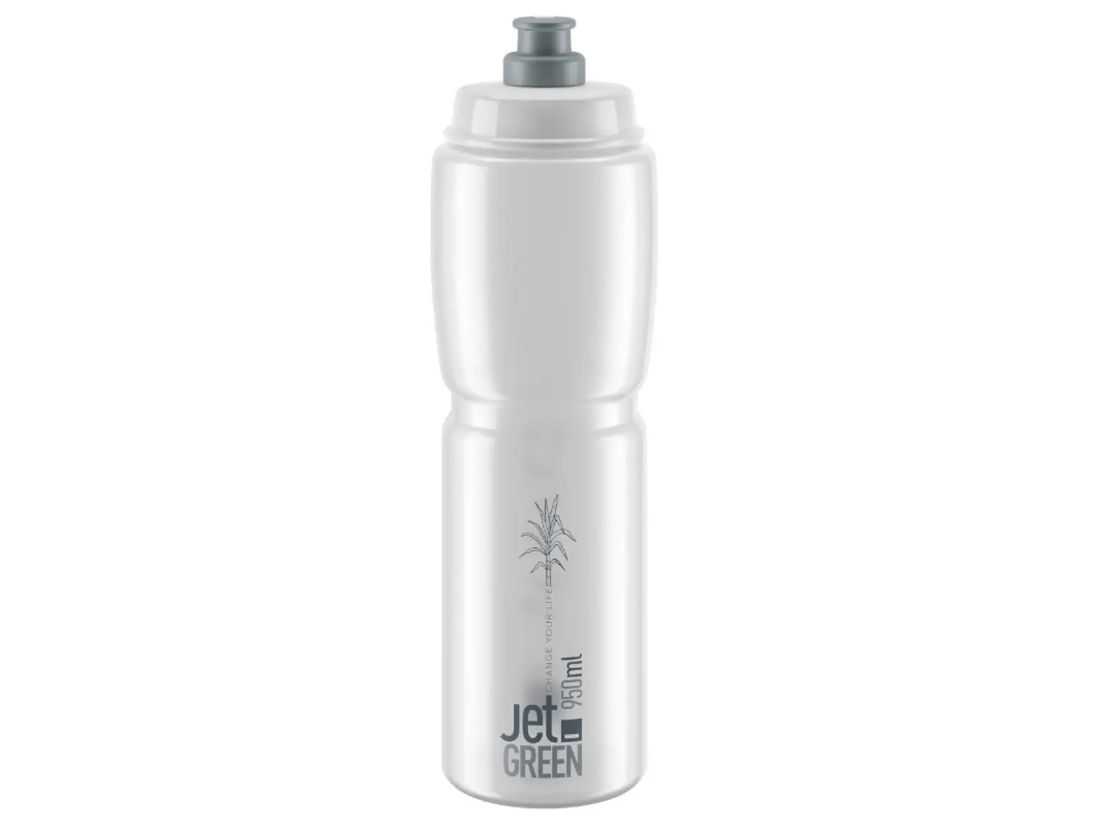 Fľaša Elite Jet Green 950 ml číra/šedá s logom