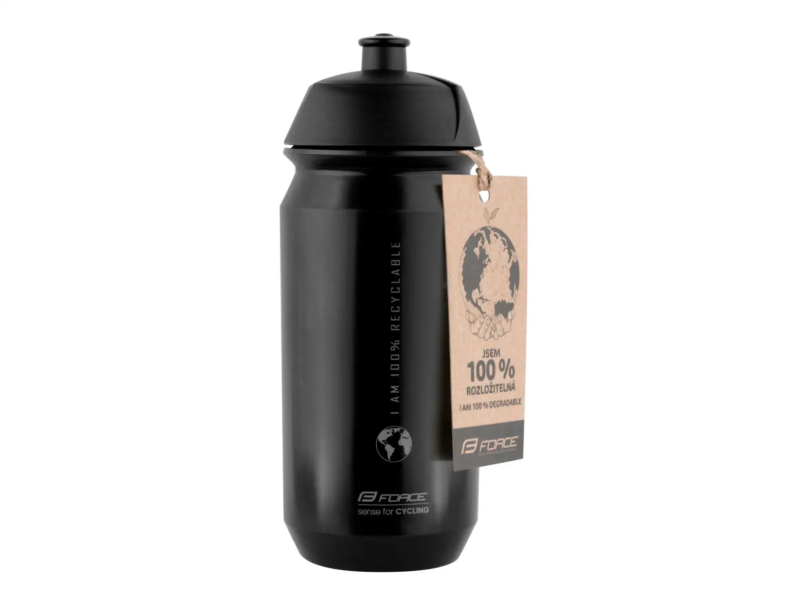 Force Bio Earth cyklistická fľaša 500 ml čierna/sivá