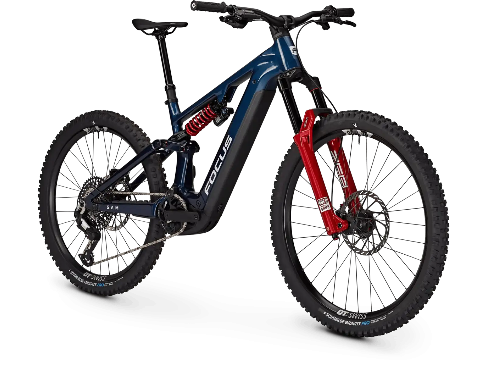 Focus SAM 9 800Wh celoodpružený elektrobicykel Azurblue / Sydneyblue