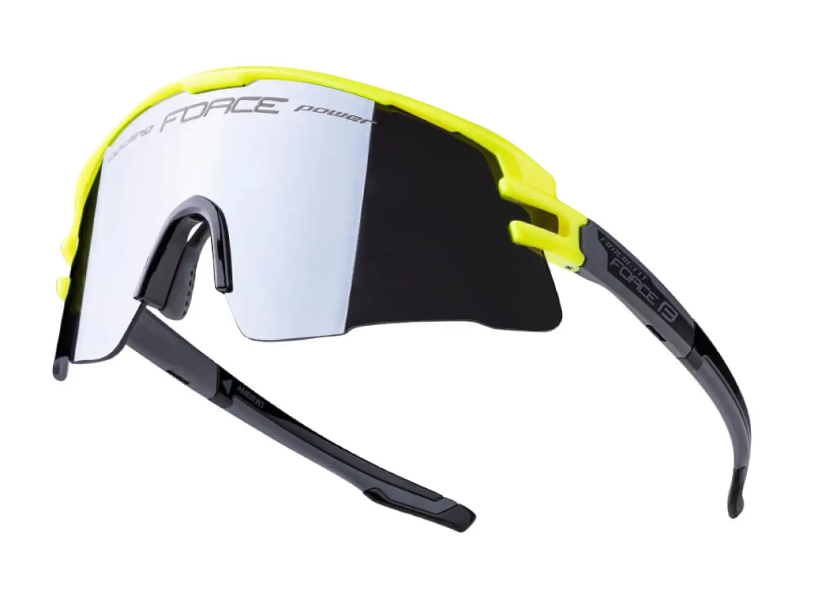 Force Ambient cyklistické okuliare fluo/sivé, čierne zrkadlové sklá