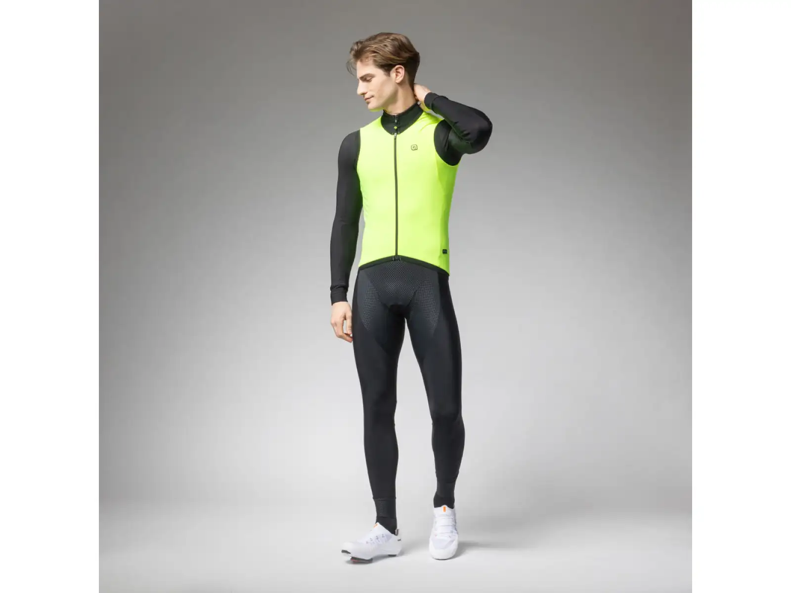 Alé PR-E Thermo 2.0 pánska cyklistická vesta Fluo Yellow