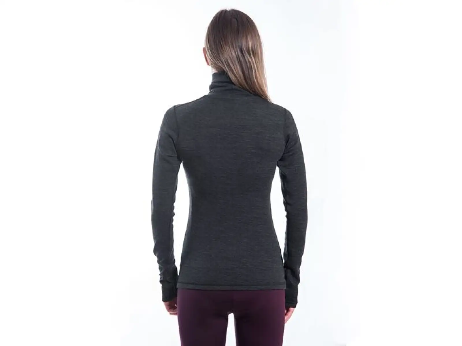 Sensor Merino Bold Roll Neck dámske tričko dlhý rukáv Anthracite Gray