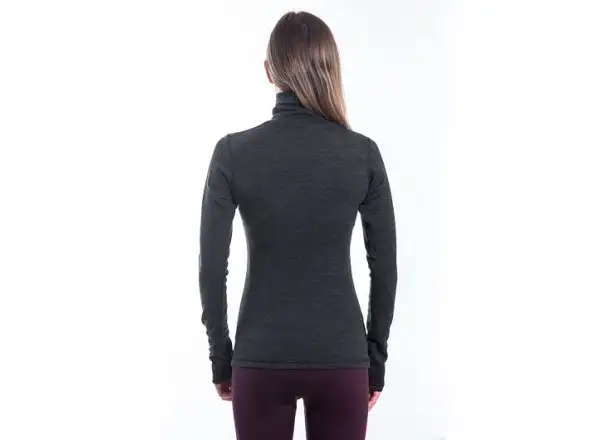 Sensor Merino Bold Roll Neck dámske tričko dlhý rukáv Anthracite Gray