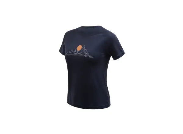 Sensor Merino Blend Moon dámske tričko krátky rukáv Deep Blue