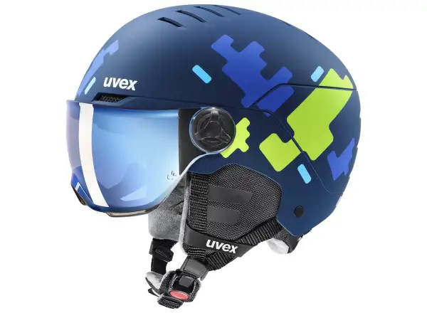 Uvex Rocket Jr Visor lyžiarska helma blue matt