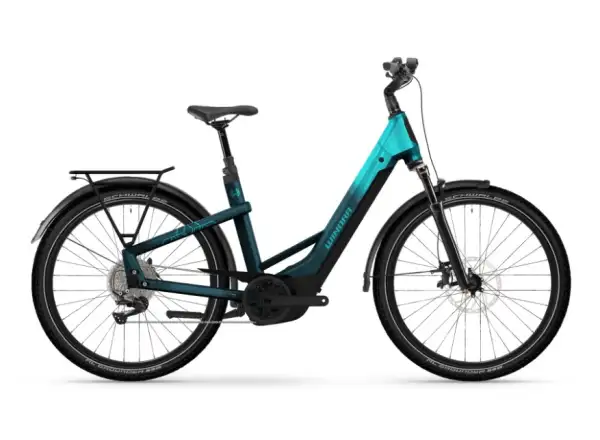Winora Yakun X12 nízkonástupový elektrobicykel blue monday/aqua gloss