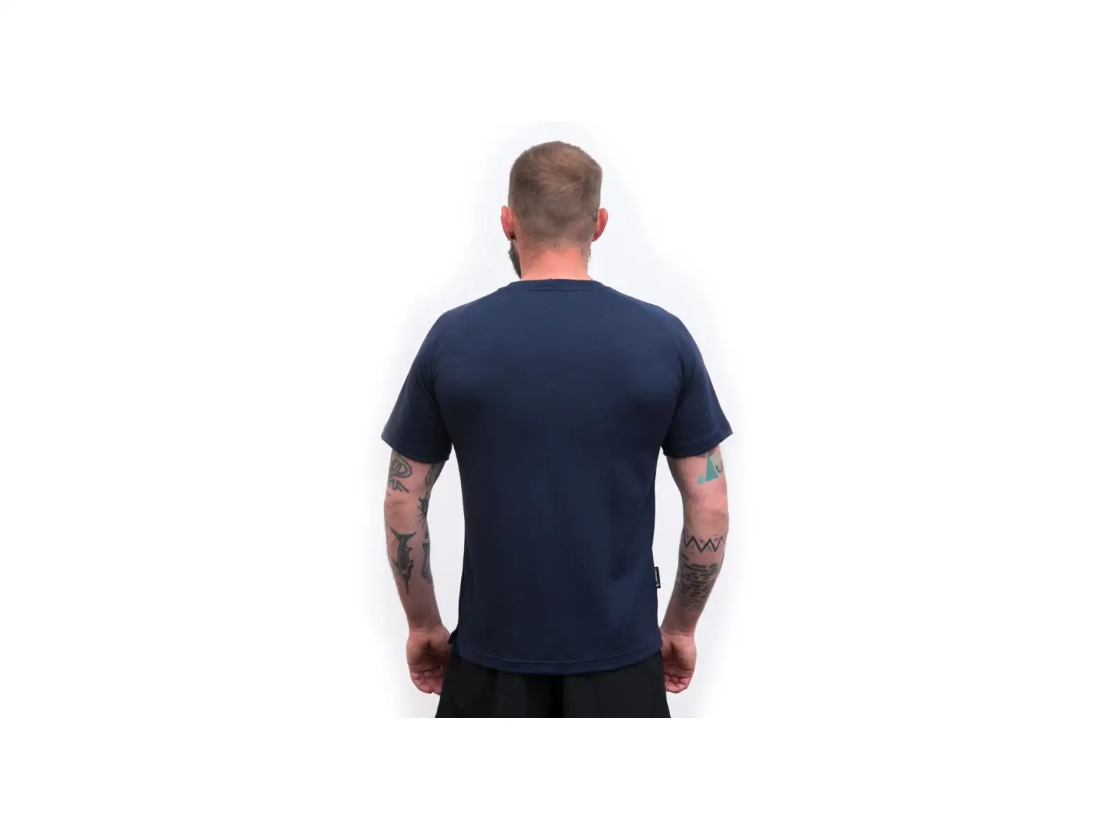 Sensor Merino Blend Typo pánske tričko krátky rukáv Deep Blue