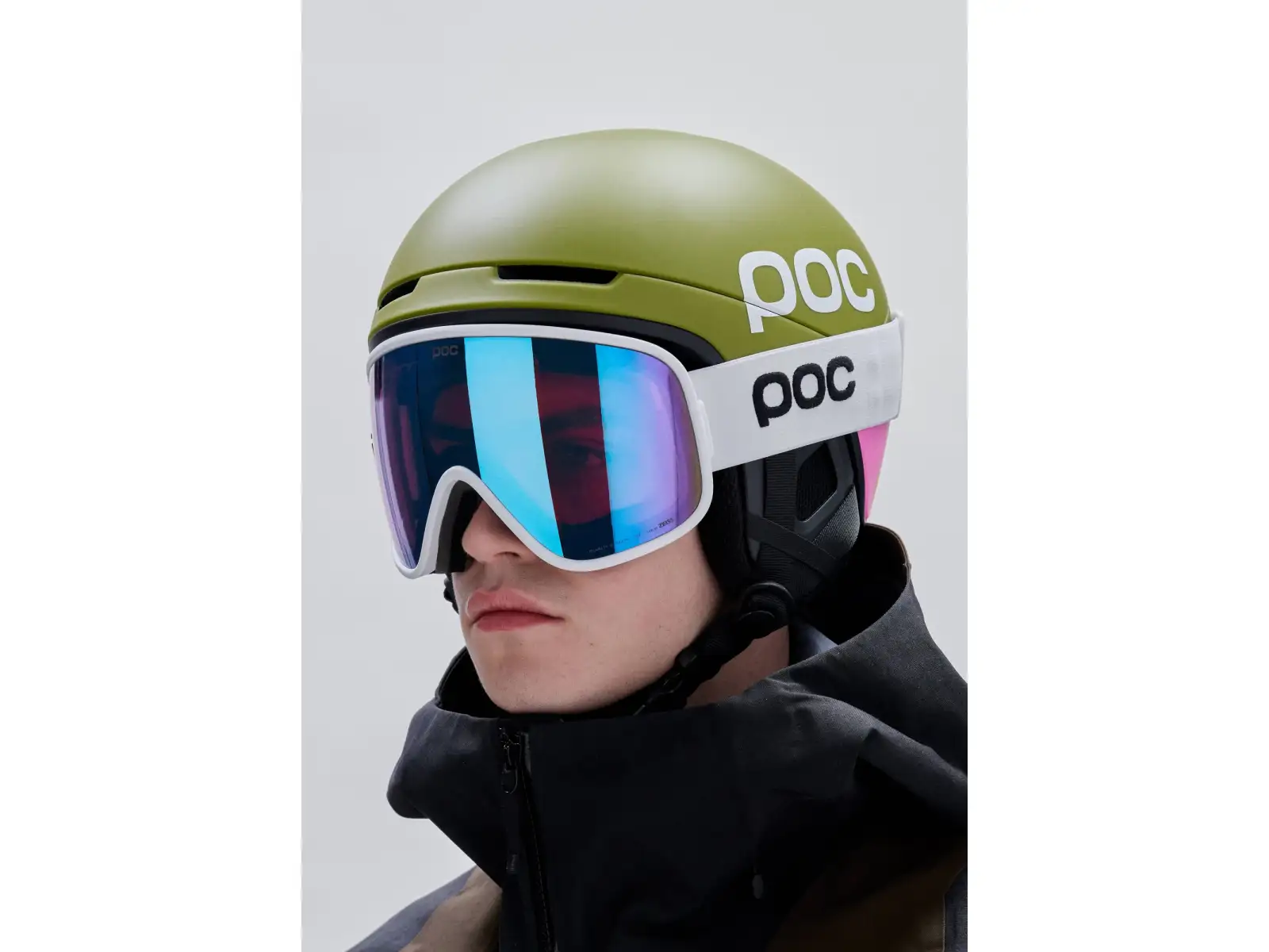 POC Obex Contour lyžiarska prilba Olivine Green Matt/Thulite Pink Matt
