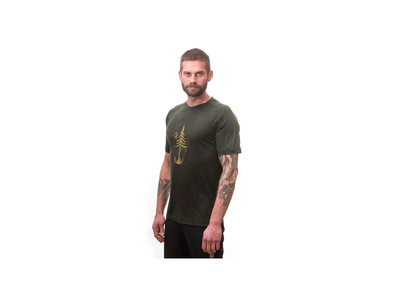 Sensor Merino Air Earth pánske tričko krátky rukáv Olive Green