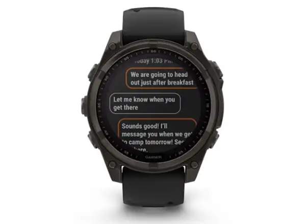 Garmin fenix 8 - 47 mm Solar Sapphire inteligentné hodinky Carbon Gray DLC Titanium Black/Gray