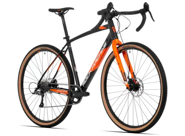 Rock Machine Gravelride 200 gravel bicykel Gloss Black/Brick Orange/Silver