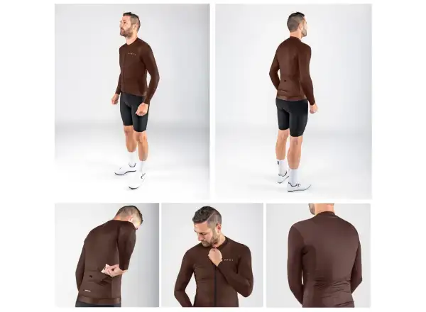 Force Plain pánsky dres dlhý rukáv hnedá