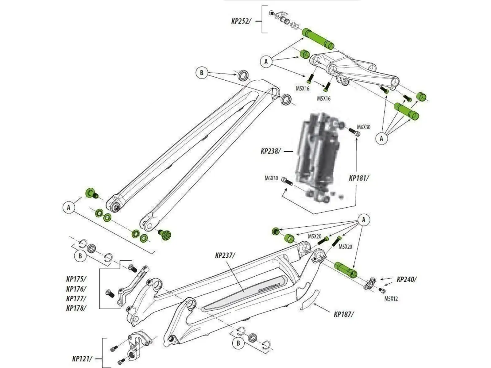 Cannondale Trigger Link Hardvér Kit - KP239