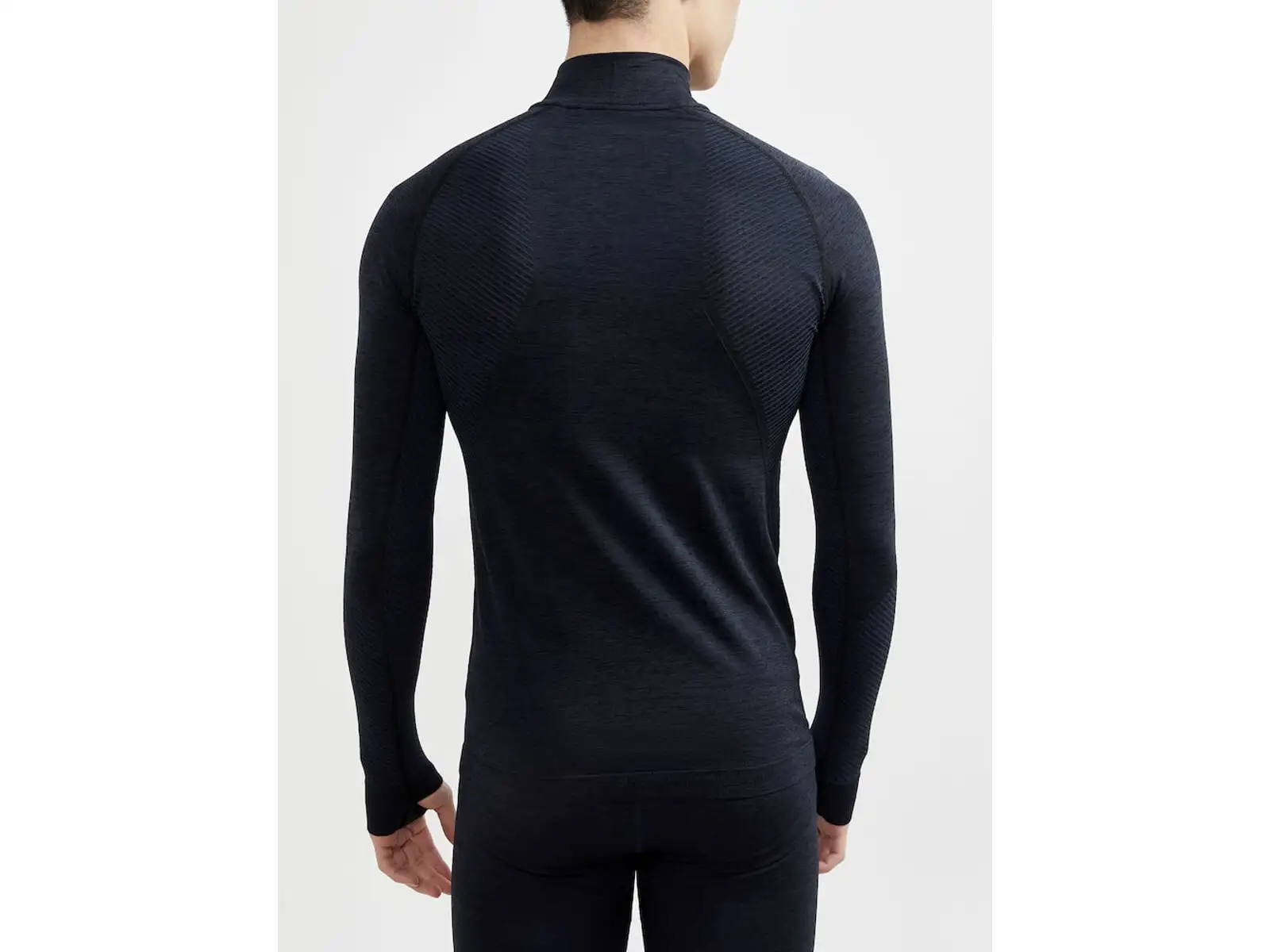 Craft Core Dry Active Comfort Zip pánske tričko dlhý rukáv čierna