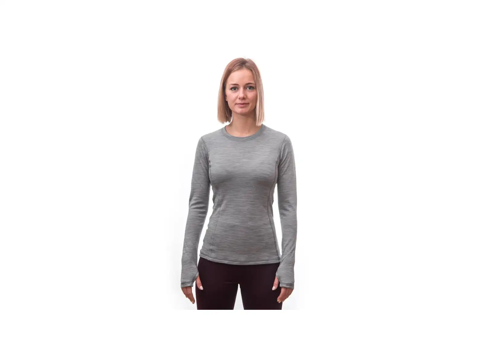Sensor Merino Bold dámske tričko dlhý rukáv Cool Gray