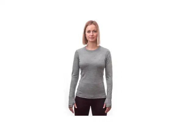 Sensor Merino Bold dámske tričko dlhý rukáv Cool Gray