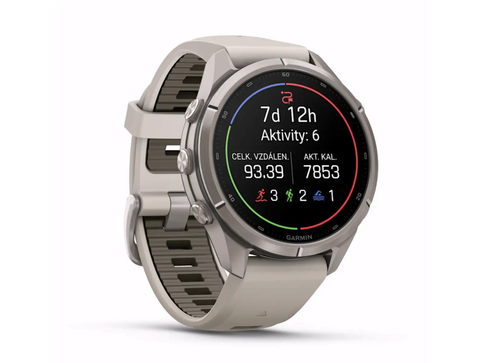 Garmin fenix 9 Pro inReach 43 mm inteligentné hodinky Titanium Fog Gray/Dark Sandstone