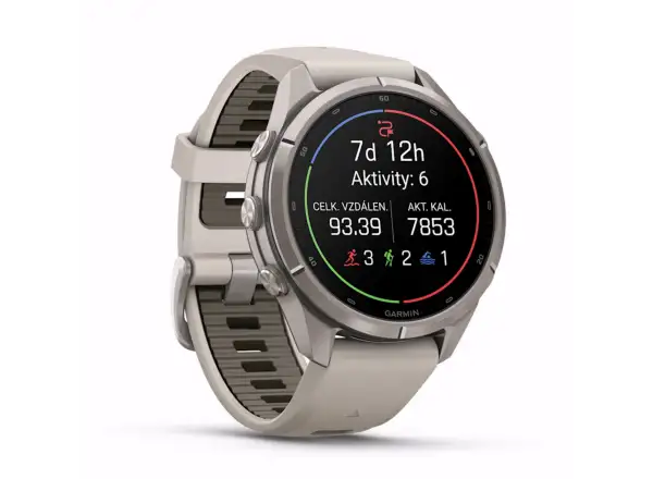 Garmin fenix 9 Pro inReach 43 mm inteligentné hodinky Titanium Fog Gray/Dark Sandstone