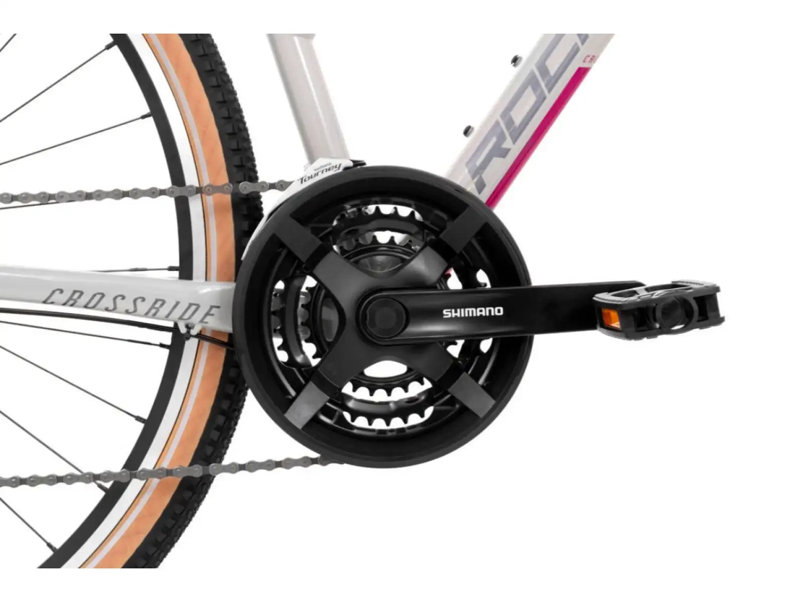 Rock Machine CrossRide 100 Lady lesklá světlá šedá/tmavě šedá trekingové kolo.