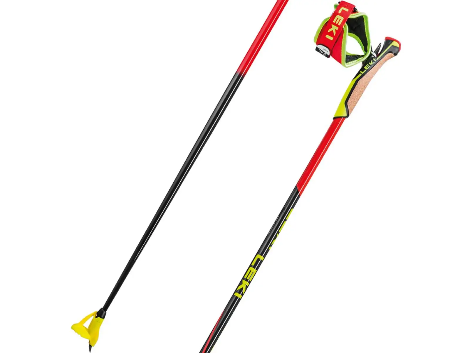 Leki HRC Max Poles bežecké palice bright red/neon yellow/carbon structure