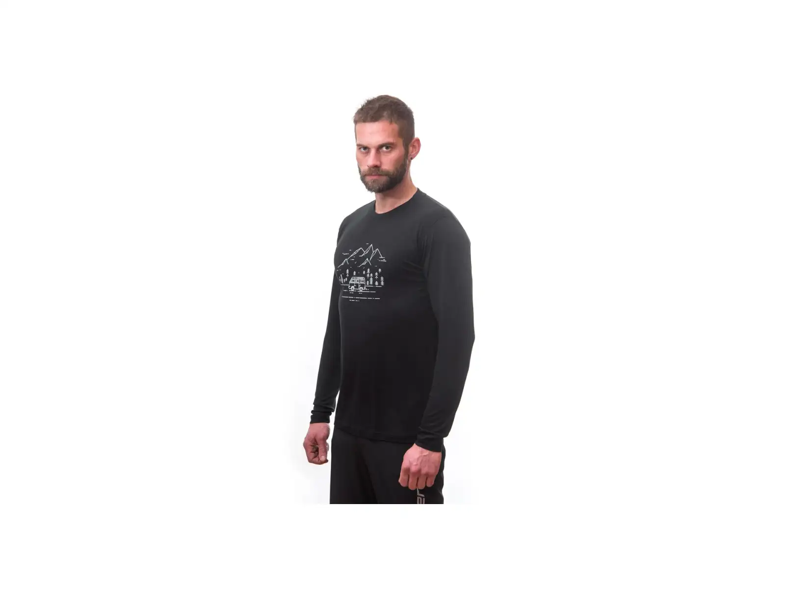 Sensor Merino Active PT Van Life pánske tričko dlhý rukáv čierna