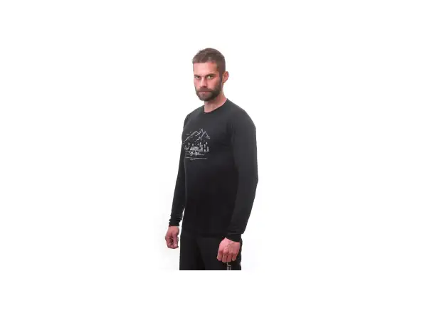 Sensor Merino Active PT Van Life pánske tričko dlhý rukáv čierna