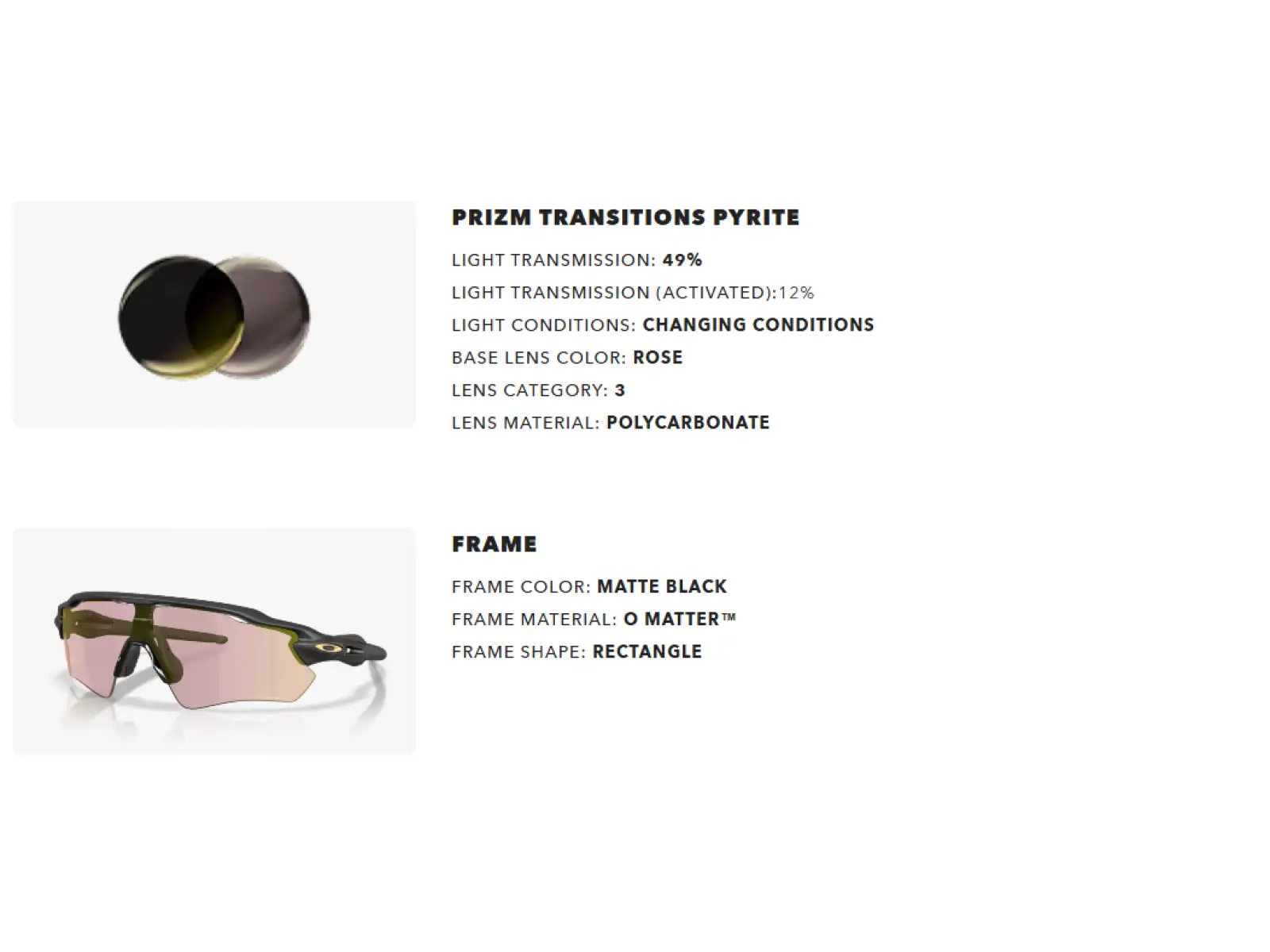 Oakley Radar EV Path fotochromatické okuliare Matte Black/Prizm Transitions Pyrite
