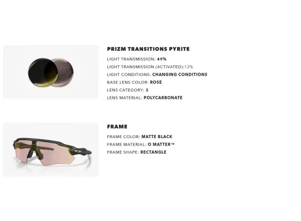Oakley Radar EV Path fotochromatické okuliare Matte Black/Prizm Transitions Pyrite