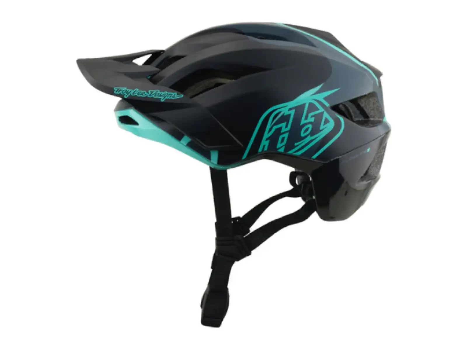 Troy Lee Designs Flowline SE MIPS prilba Badge Carbon/Real Teal